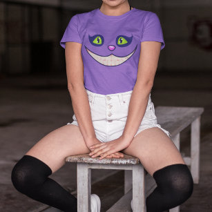 Sleende Cheshire Cat Ansikte Halloween Costume T Shirt