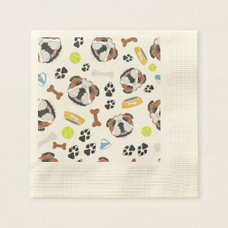 Sleende Hund English Bulldog Pappersservett