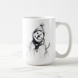 Sleende Lycklig Snögubbe Kaffemugg
