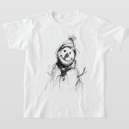 Sleende Lycklig Snögubbe T Shirt