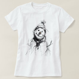 Sleende Lycklig Snögubbe T Shirt