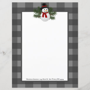 Sleende Snögubbe Buffalo Plade Papper Stationery