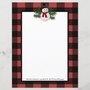 Sleende Snögubbe Buffalo Plade Papper Stationery