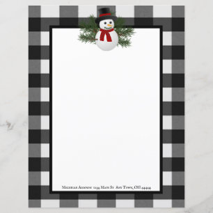 Sleende Snögubbe Buffalo Plade Papper Stationery