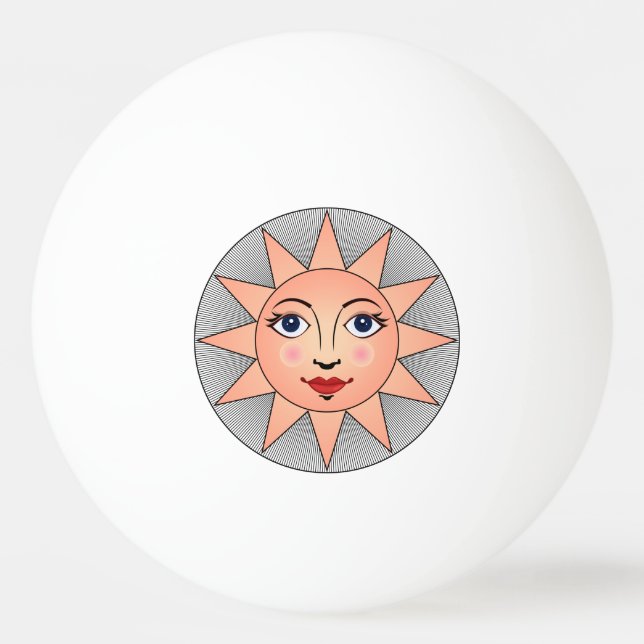 Sleende Sol Ansikte | Astronomisk symbol Pingisboll (Framsidan)