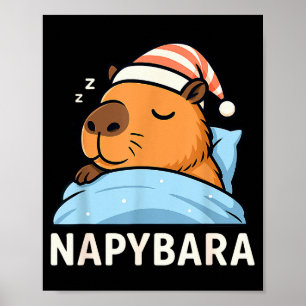 Sleeng Capybara Napybara Sömnshirt Pyjamas Pojkar Poster