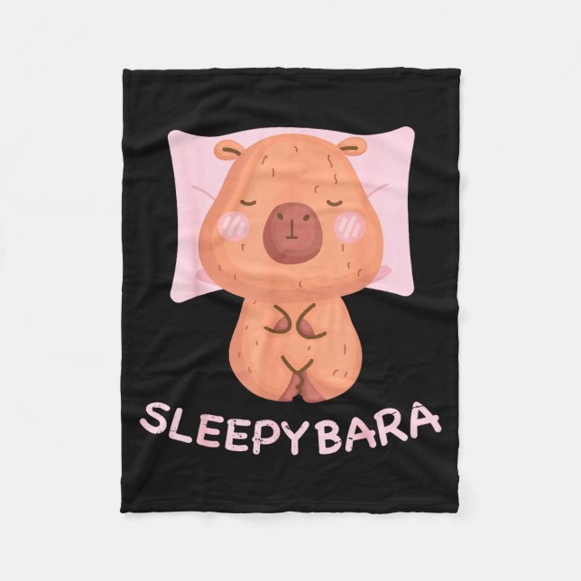 Sleeng Capybara Pajamas Nightgown Sleepybara Roden Fleecefilt (Framsidan)