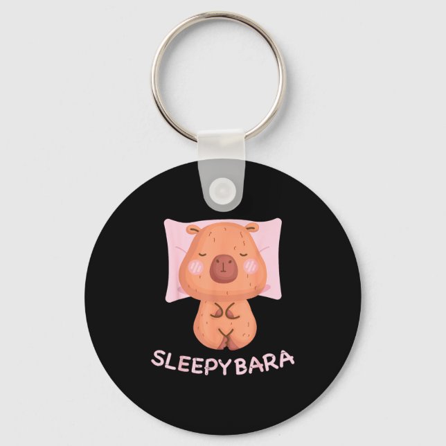Sleeng Capybara Pajamas Nightgown Sleepybara Roden Nyckelring (Framsida)
