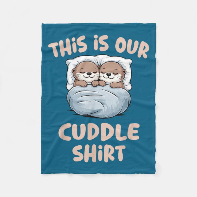 Sleeng Otter Couple This Is Our Cuddle  Fleecefilt (Framsidan)