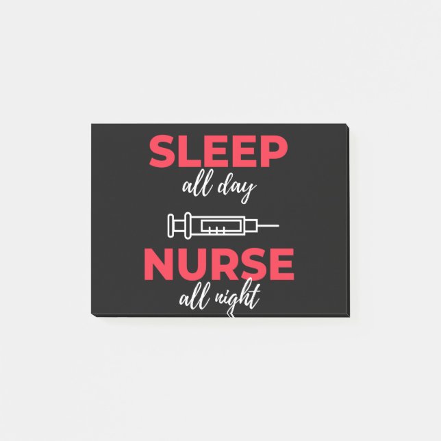 Sleep All Day Nurse All Night Post-it Block (Framsida)
