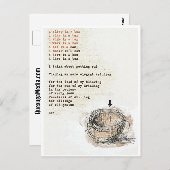 Sleep In A Box Art Poetry Postcard Vykort (Fram/baksida)