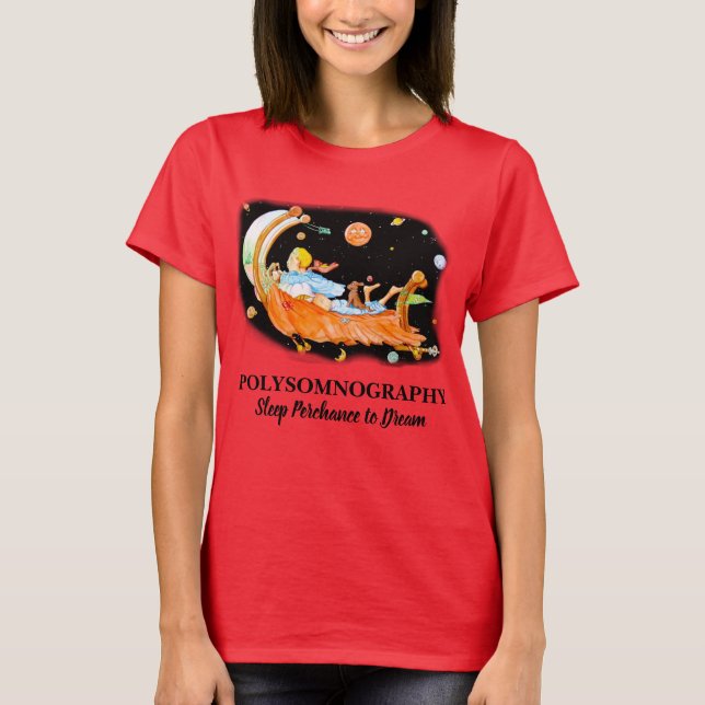 SLEEP LAB POLYSOMNOGRAPHY Red T-Shirt (Framsida)