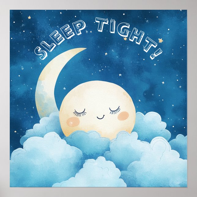 Sleep Tight Blue Night Sky Poster (Framsidan)