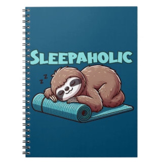 Sleepahok - Sleeping Sloth on Yoga mat Anteckningsbok
