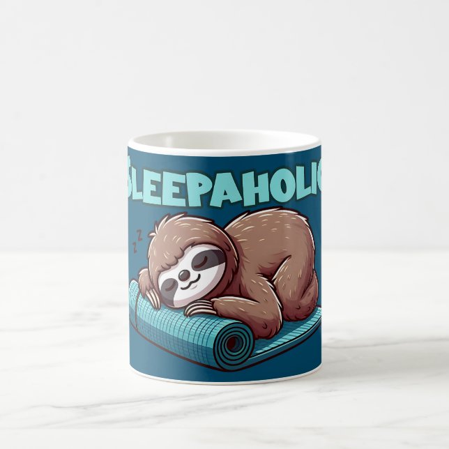Sleepahok - Sleeping Sloth on Yoga mat Kaffemugg (Center)