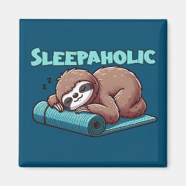 Sleepahok - Sleeping Sloth on Yoga mat Magnet