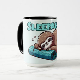 Sleepahok - Sleeping Sloth on Yoga mat Mugg
