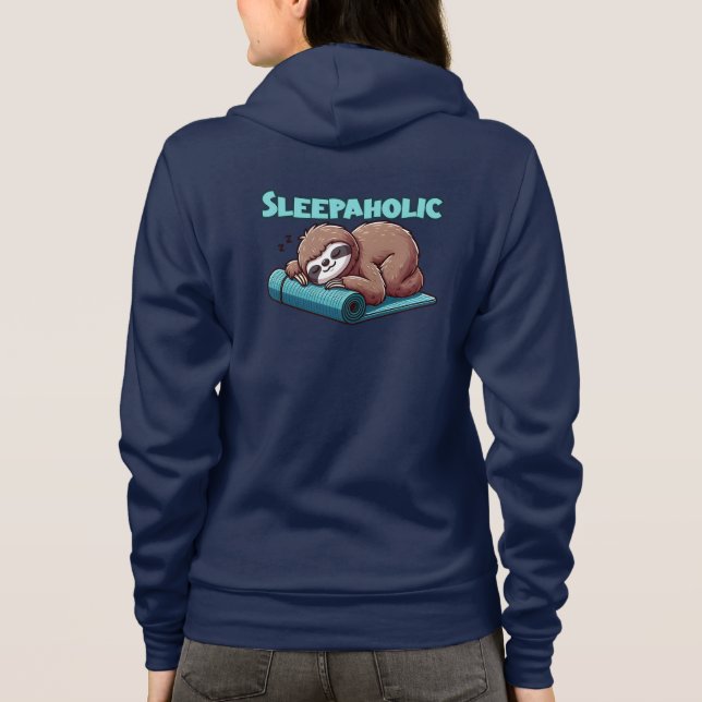 Sleepahok - Sleeping Sloth on Yoga mat T Shirt (Baksida)