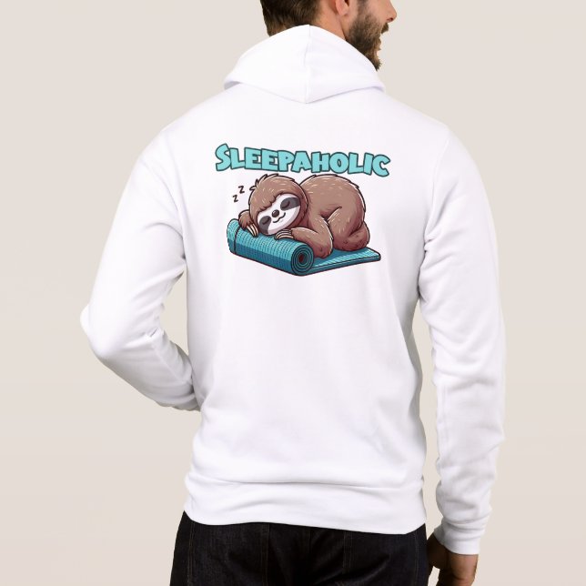 Sleepahok - Sleeping Sloth on Yoga mat T Shirt (Baksida)
