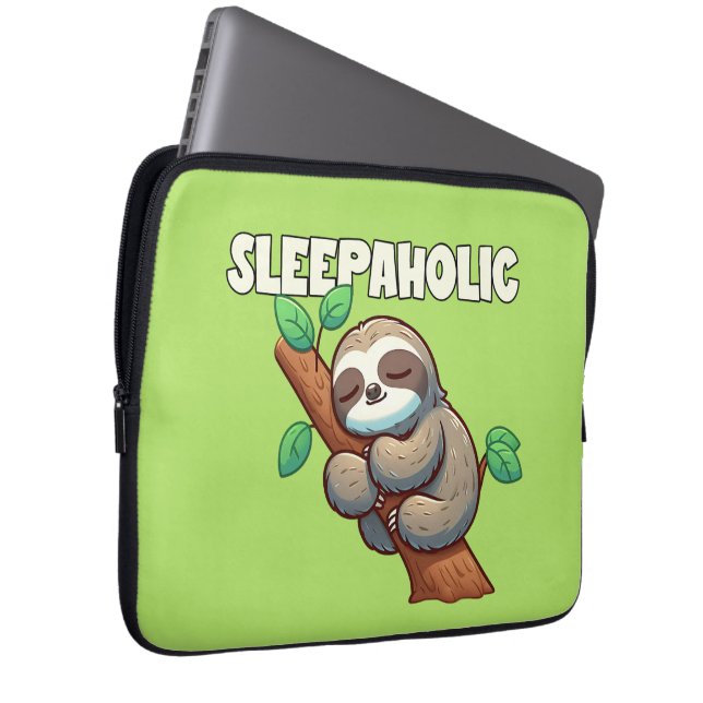 Sleepahok - Sömn Älskare - Sömnnande Sloth Laptop Fodral (Framsidan Höger)