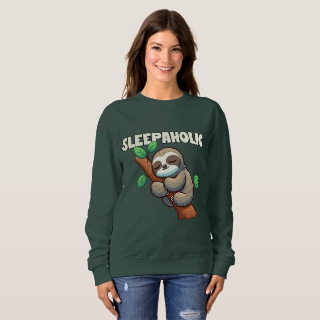Sleepahok - Sömn Älskare - Sömnnande Sloth T Shirt (Hel framsida)