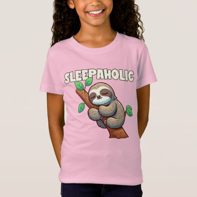 Sleepahok - Sömn Älskare - Sömnnande Sloth T Shirt (Framsida)