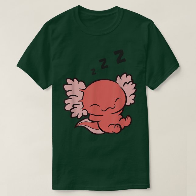 Sleeping Aolotl Lazy Aolotls T Shirt (Design framsida)