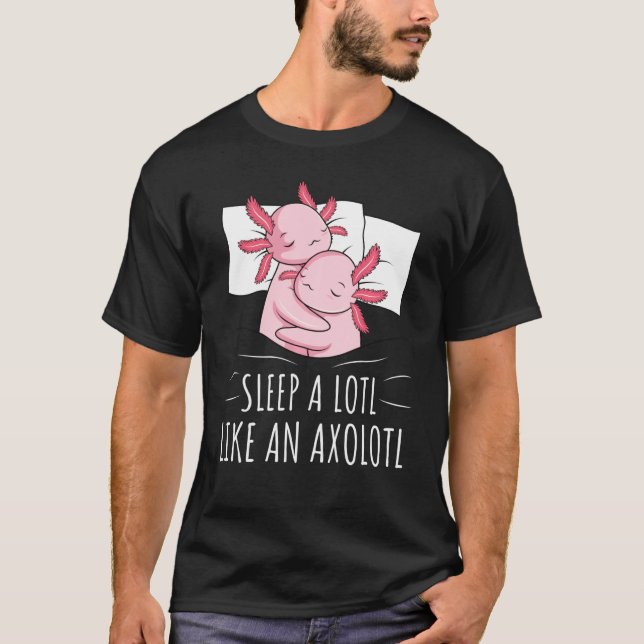 Sleeping Axolotl Lover Pyjamas Napping T Shirt (Framsida)