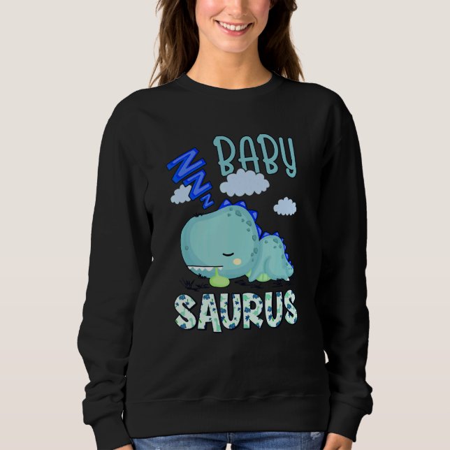 Sleeping Baby Saurus Dinosaur T Shirt (Framsida)