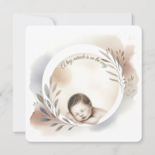 Sleeping Baby Watercolor Illustration Inbjudningar (Framsida)