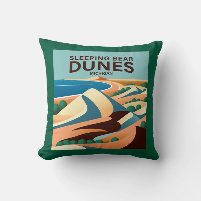 Sleeping Bear Dunes Michigan Kudde (Framsida)