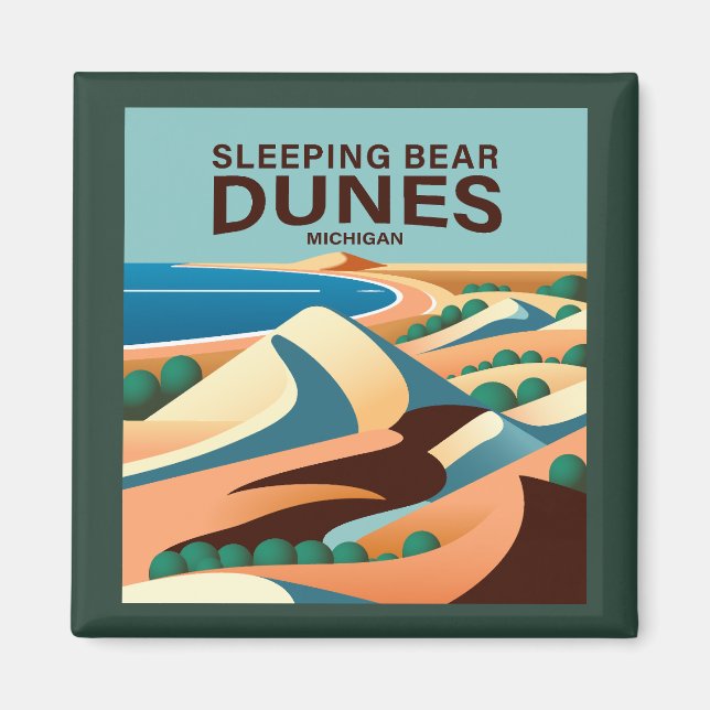 Sleeping Bear Dunes Michigan Magnet (Framsidan)