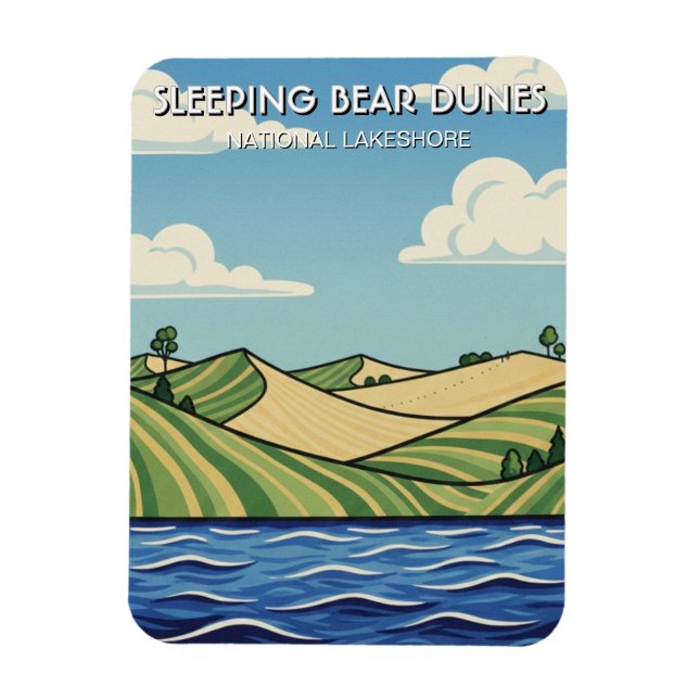 Sleeping Bear Dunes Michigan Resa Magnet (Vertikal)