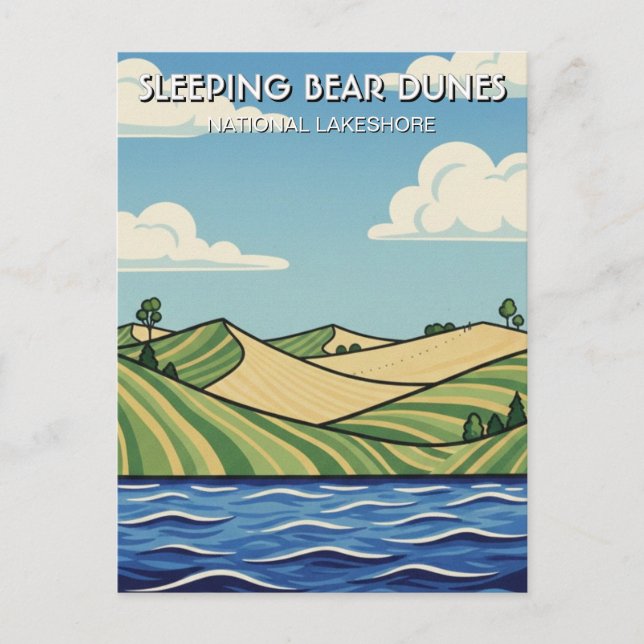 Sleeping Bear Dunes Michigan Resa Vykort (Framsida)