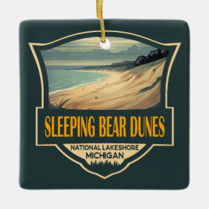 Sleeping Bear Dunes National Lakeshore Emblem Julgransprydnad Keramik