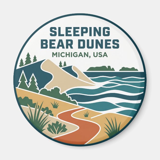 Sleeping Bear Dunes National Lakeshore USA Magnet (Framsidan)
