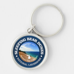 Sleeping Bear Dunes Rund Silverfärgad Nyckelring