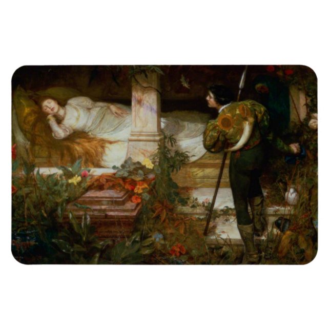 Sleeping Beauty (Enchanting Fairy Tale Scene) Magnet (Horisontell)