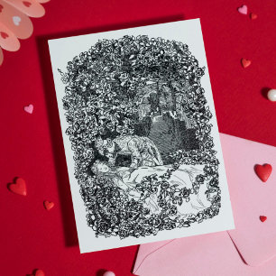 Sleeping Beauty Fairy Tale Romantic Valentine Kort