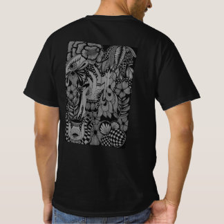 Sleeping Beauty – Monochrome Floral Hand-Drawn Art T Shirt