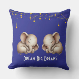 Sleeping Boho Elephants Dream Big Dreams Kudde