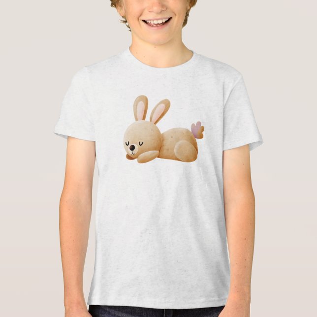 Sleeping Bunny Illustration T Shirt (Framsida)