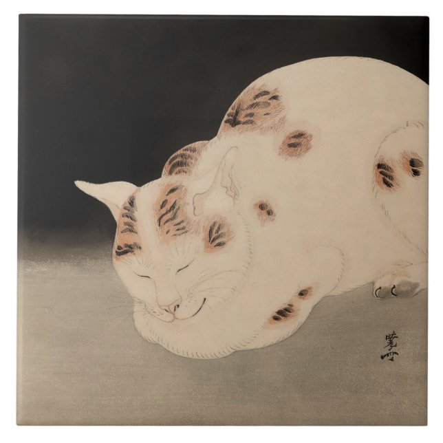 Sleeping Cat by Kawanabe Kyosai Kakelplatta (Framsidan)