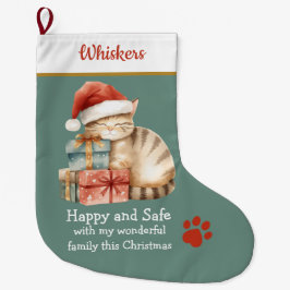Sleeping Cat on Presents Christmas Stocking – Cozy Stor Julstrumpa