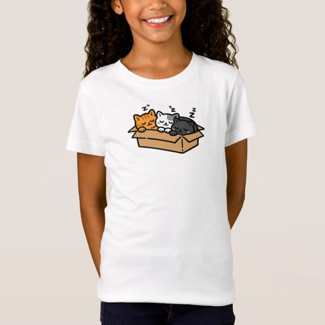 Sleeping Cats in a Box T Shirt (Framsida)