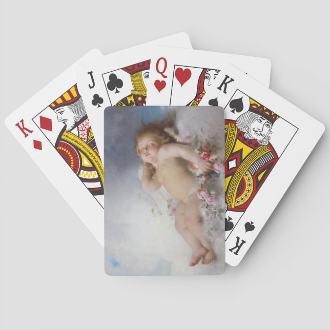 Sleeping Cherub (Putto) (från Léon Bazille Perraul Casinokort (Baksidan)