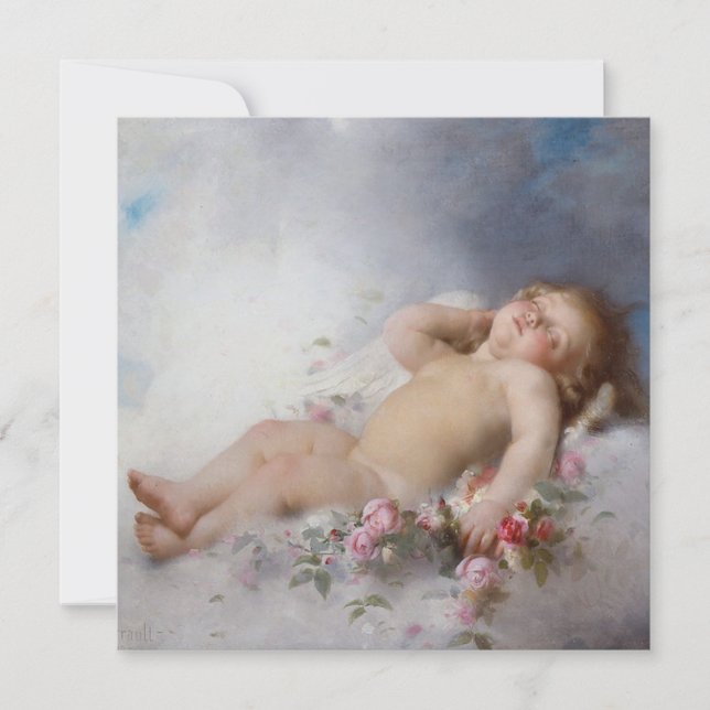 Sleeping Cherub (Putto) (från Léon Bazille Perraul Kort (Framsida)