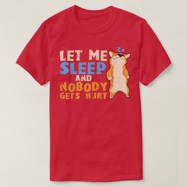 Sleeping Corgi Dog, Sleepshirt, Pajamas  T Shirt (Design framsida)