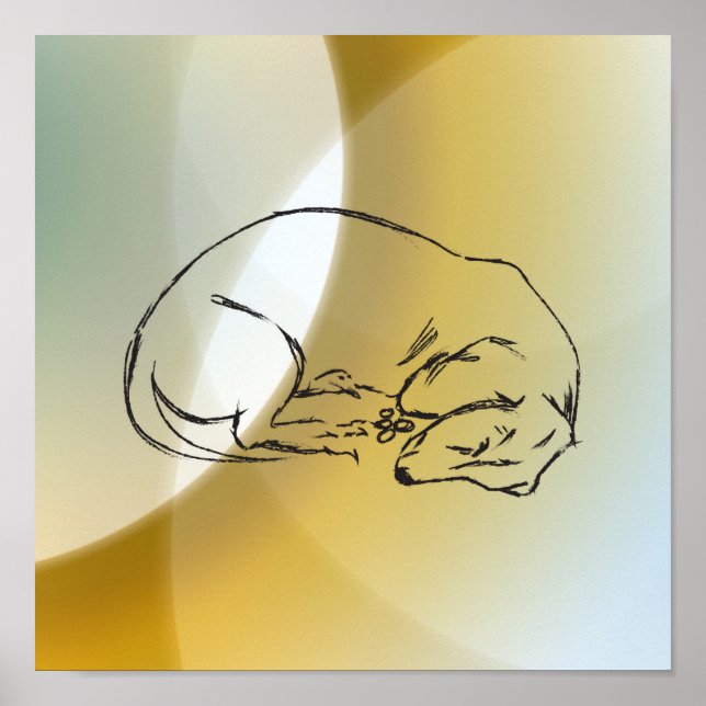 Sleeping Dachshund Dog Poster (Framsidan)