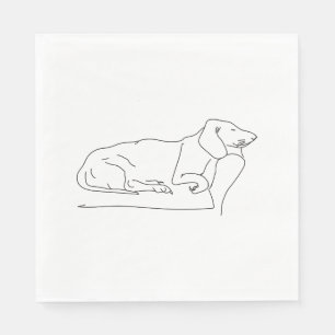 Sleeping Dachshund Hund Pappersservett